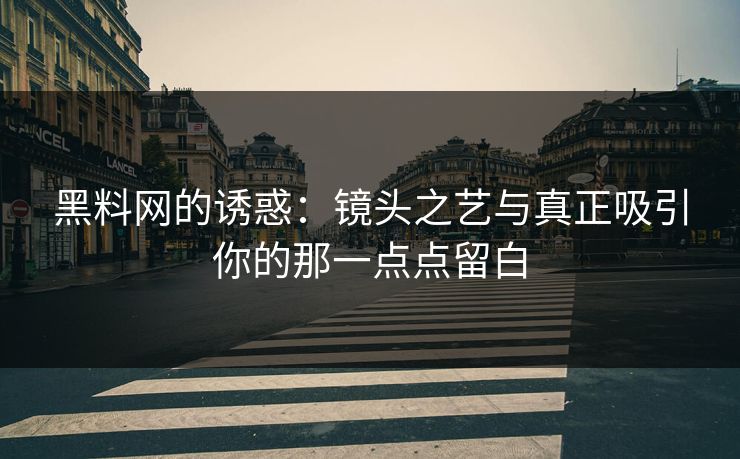 黑料网的诱惑：镜头之艺与真正吸引你的那一点点留白